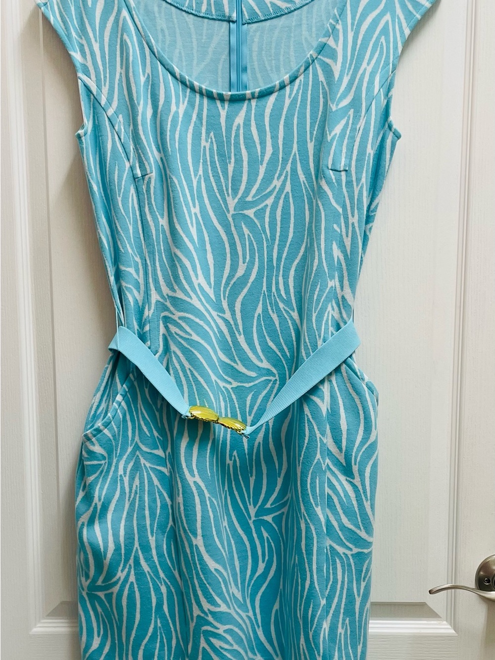 Women’s Lilly Pulitzer Turquoise zebra Patterned Belted Dress